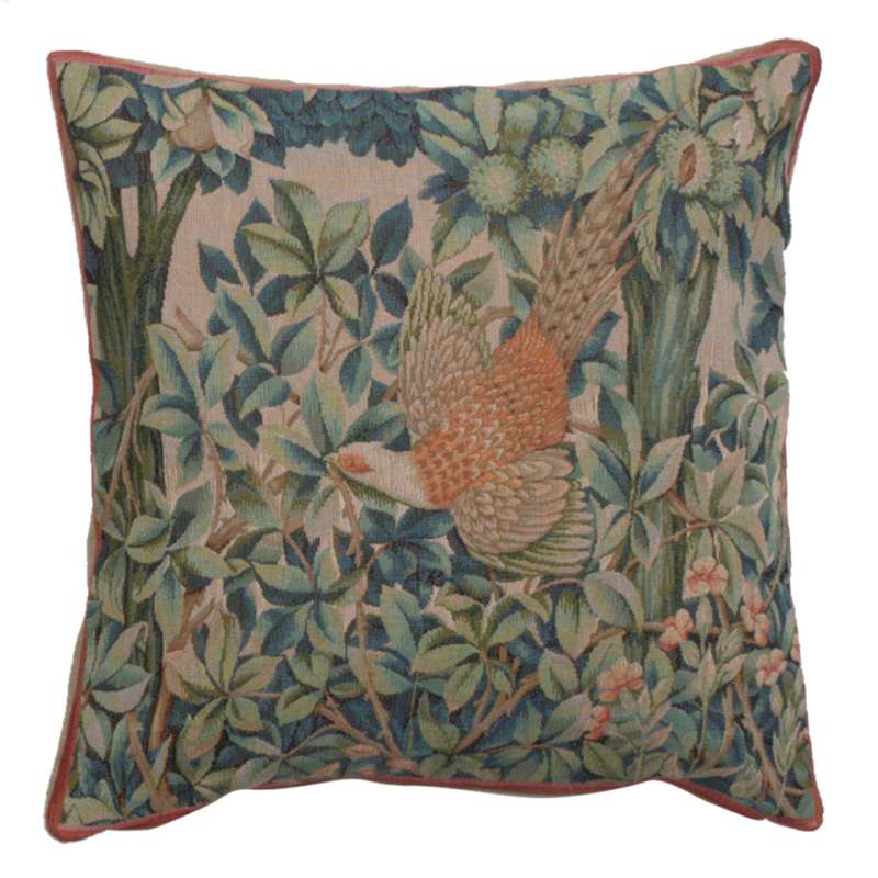 A Pheasant In A Forest Large Decorative Tapestry Pillow