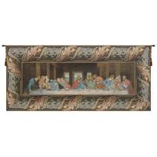 The Last Supper Italian with Border Italian Wall Hanging Tapestry