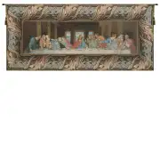 The Last Supper Italian With Border Italian Tapestry - 56 in. x 25 in. Cotton/Viscose/Polyester by Leonardo da Vinci