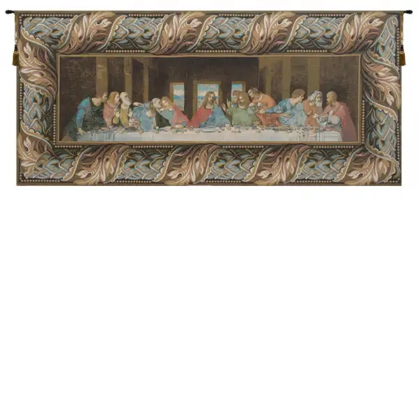The Last Supper Italian with Border Italian Tapestry