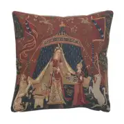 A Mon Seul Desir Dark Belgian Cushion Cover - 14 in. x 14 in. Cotton by Charlotte Home Furnishings