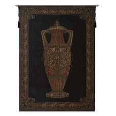 Amphora Chenille Black with Border European Tapestry