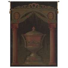 Olde World Filigree Urn Black II European Tapestry