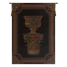 Urn on Pillar Black Small European Tapestry