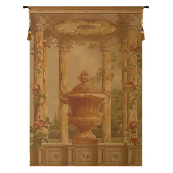 Urn with Columns Brown Belgian Wall Tapestry