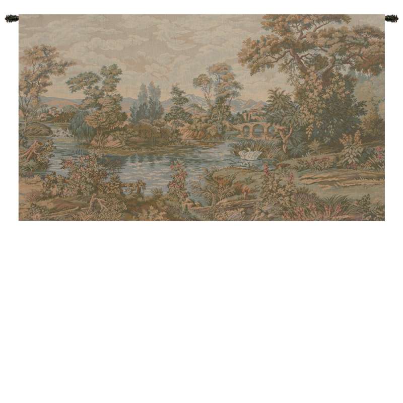 Swan in the Lake Small No Border Italian Tapestry Wall Hanging