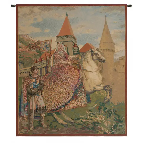 Sir Lancelot and Guinevere Belgian Wall Tapestry