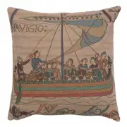 Bayeux The Boat Large Cushion - 19 in. x 19 in. Cotton by Charlotte Home Furnishings