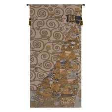 L'Attente Klimt a Droite Gris French Tapestry Wall Hanging
