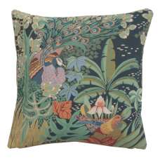 Jungle and Two Birds Decorative Tapestry Pillow