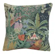 Jungle And Two Birds Cushion - 19 in. x 19 in. Cotton by Anne Leurent's