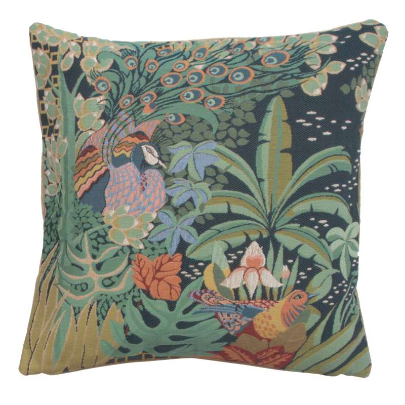 Jungle and Two Birds Decorative Tapestry Pillow