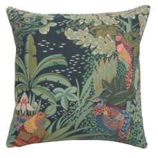 Jungle and Three Birds Decorative Tapestry Pillow