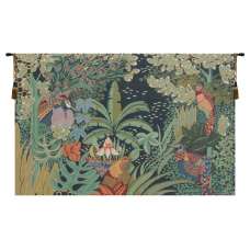 Jungle and Four Birds French Tapestry Wall Hanging