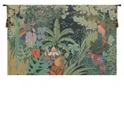 Jungle and Four Birds French Wall Tapestry