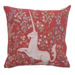 Licorne Fleuri Red European Cushion Cover