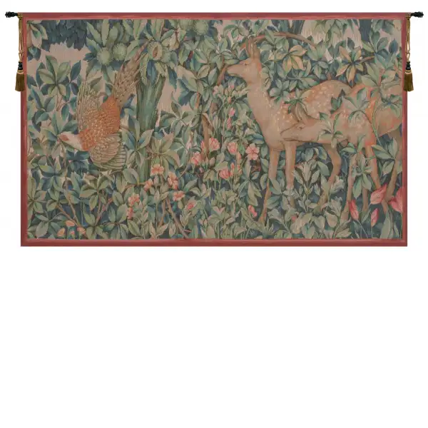Pheasant and Doe French Wall Tapestry
