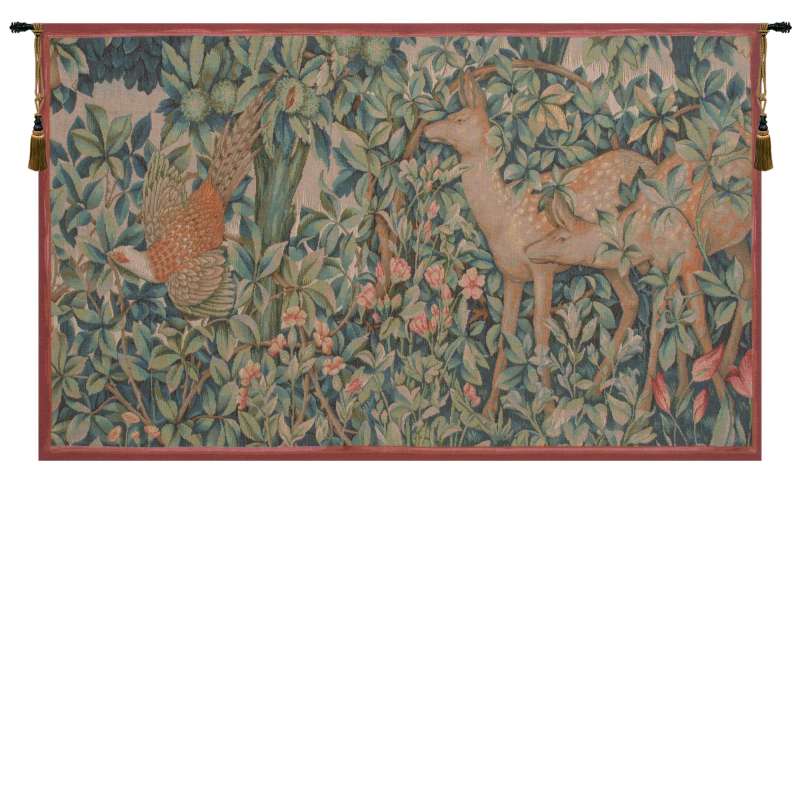 Pheasant and Doe French Tapestry