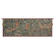 Rabbit, Pheasant, and Doe French Tapestry Wall Hanging