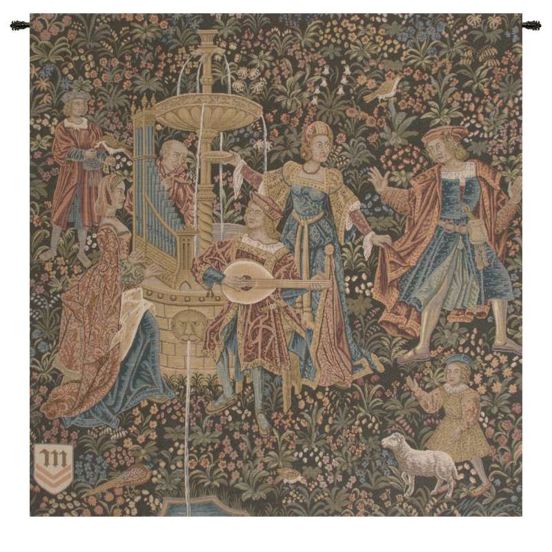 Country Musicians Square Dark European Tapestry