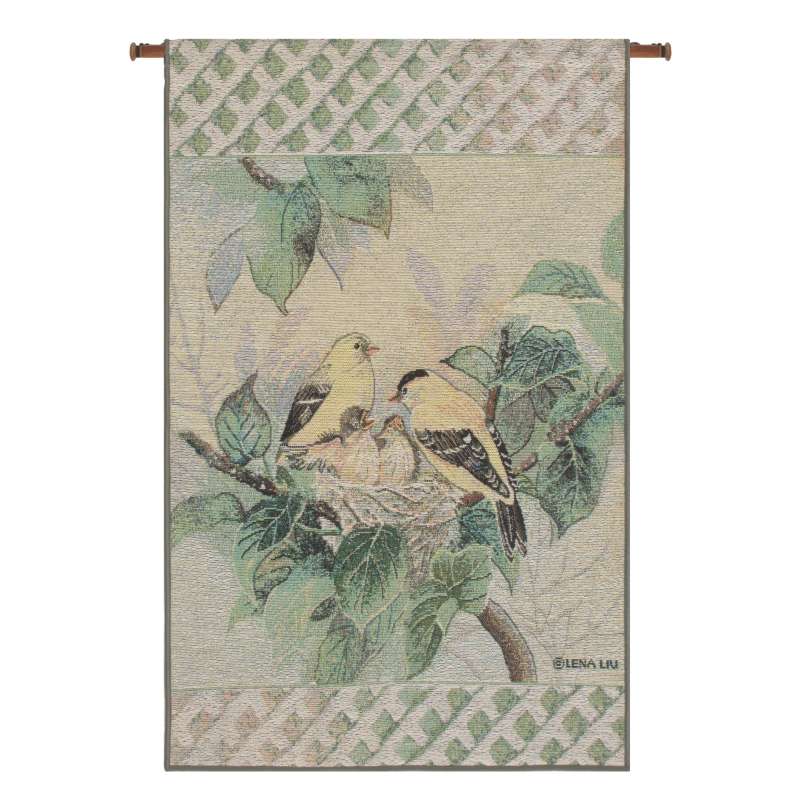 Nature's Harmony Finch Tapestry Banner