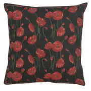 Little Poppys Belgian Cushion Cover - 16 in. x 16 in. Cotton/Viscose/Polyester by Charlotte Home Furnishings