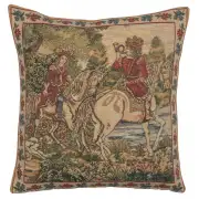 The Noble Hunt Belgian Cushion Cover - 16 in. x 16 in. Cotton/Viscose/Polyester by Charlotte Home Furnishings