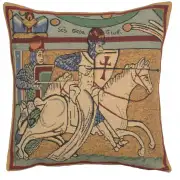 Chevaliers De St. Gregoire I Belgian Cushion Cover - 16 in. x 16 in. Cotton/Viscose/Polyester by Charlotte Home Furnishings