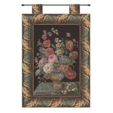 Flower Basket Black European Tapestry Wall Hanging