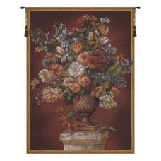 Bouquet Exemplar Red French Tapestry Wall Hanging