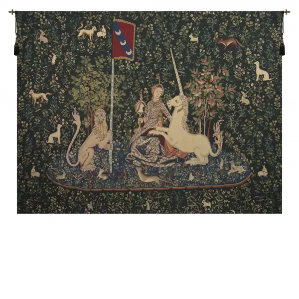 Lady and the Mirror Dark Belgian Wall Tapestry