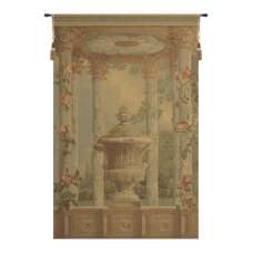 Urn with Columns Brown Small European Tapestry Wall Hanging