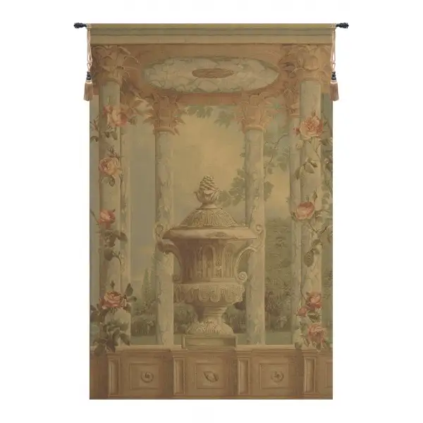 Urn with Columns Brown Small Belgian Wall Tapestry