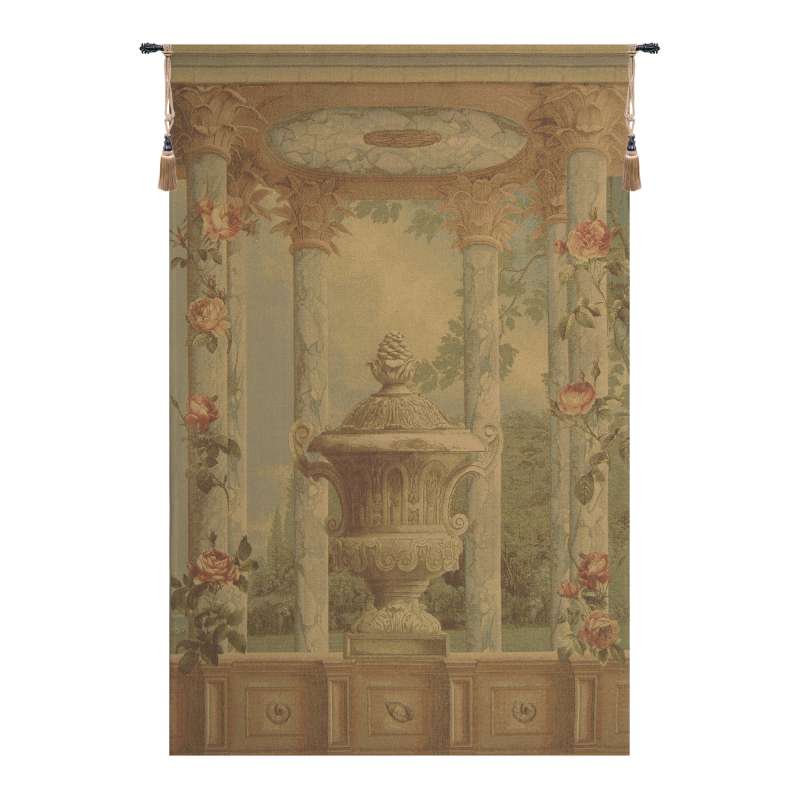 Urn with Columns Brown Small European Tapestry