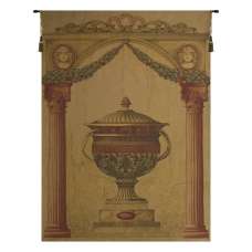 Filigrie Urn Pediment European Tapestry Wall Hanging