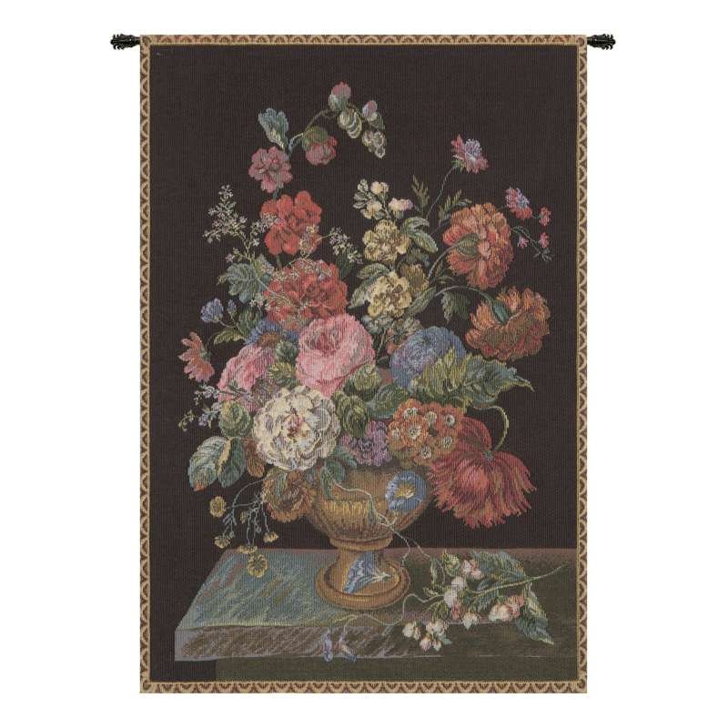 Flower Vase Black European Tapestry