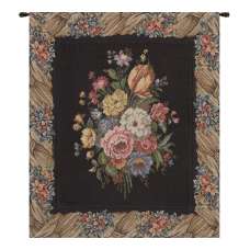 Bunch of Flowers Black European Tapestry
