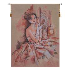 Lady In Rose Belgian Tapestry Wall Hanging