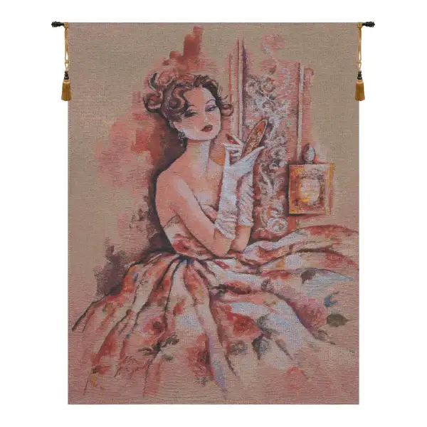 Lady In Rose Belgian Wall Tapestry