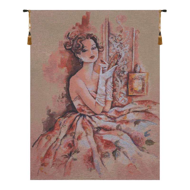 Lady In Rose Belgian Tapestry Wall Hanging