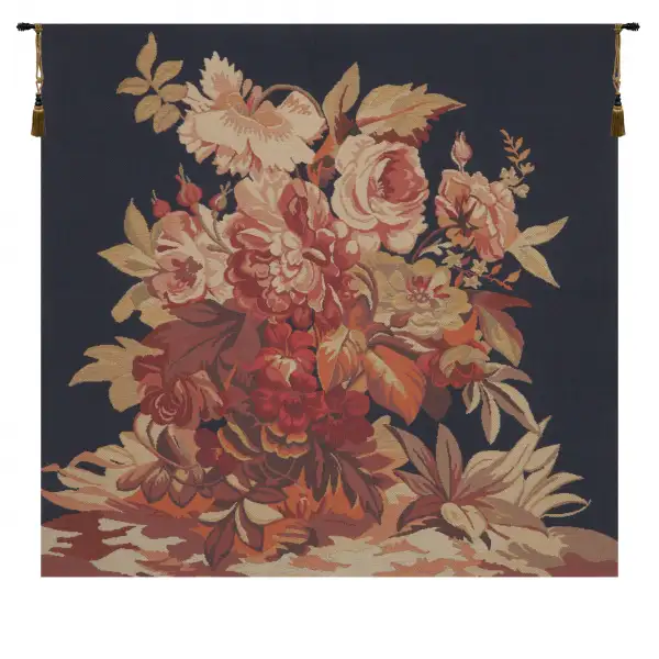 Square Romantique Blue Small Belgian Wall Tapestry