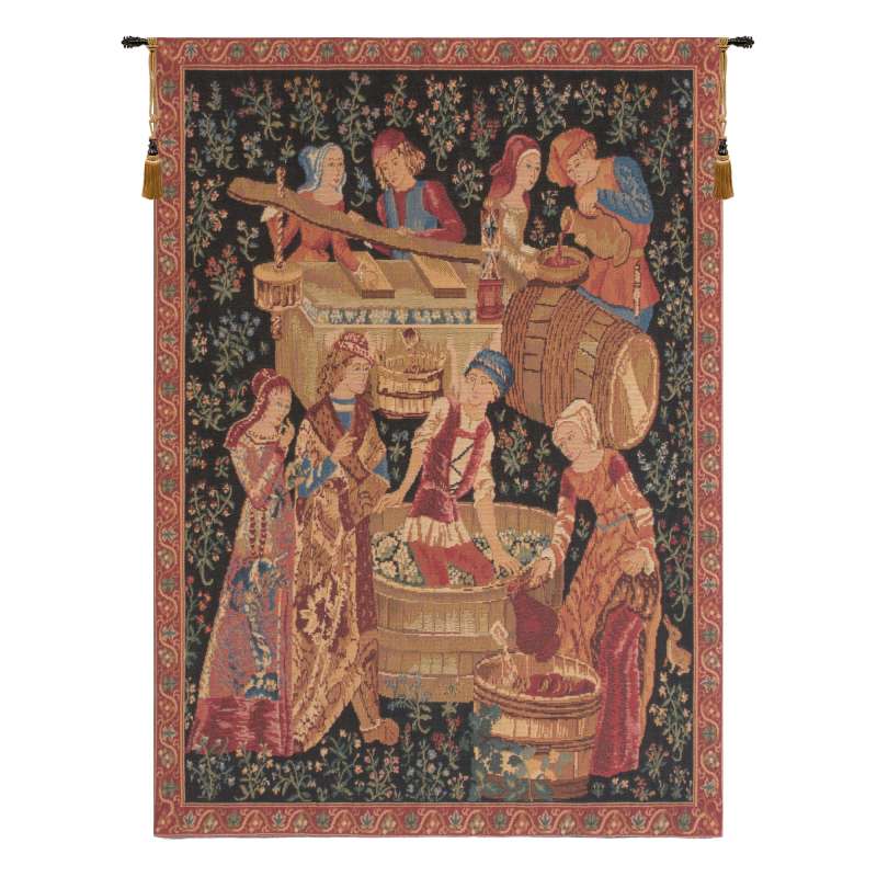 The Wine Press I European Tapestry Wall Hanging