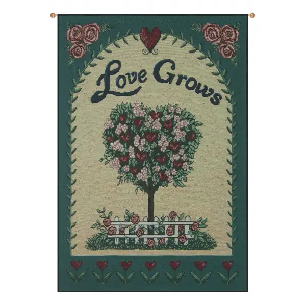Love Grows Wall Tapestry Banner