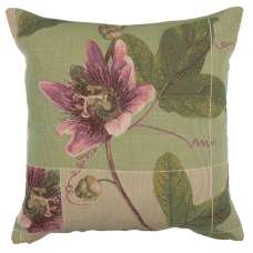 Springtime Blossom Green French Tapestry Cushion