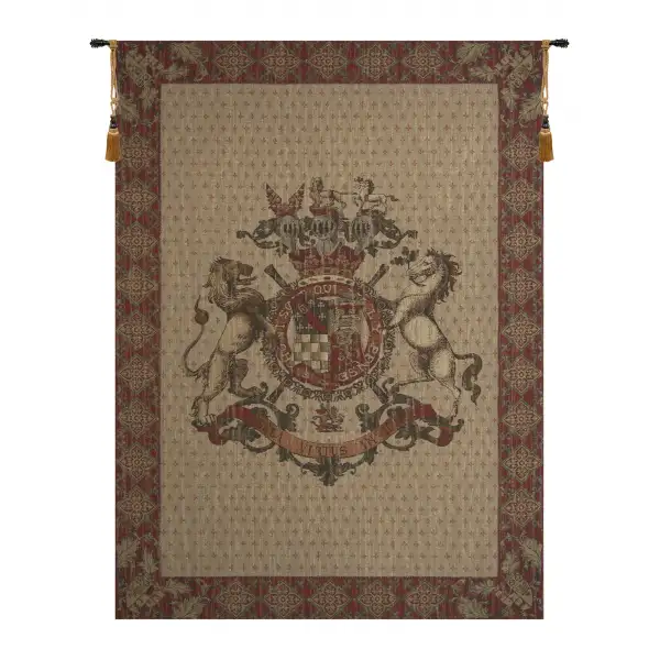 Honni Soit Qui Mal Y Pense Beige Belgian Wall Tapestry
