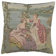 Garden Party Middle Panel Belgian Romance Woven Tapestry Cushion Pillow Cover 