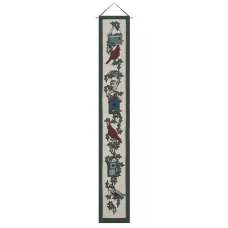 Backyard Birds at Christmas Tapestry Bell Pull