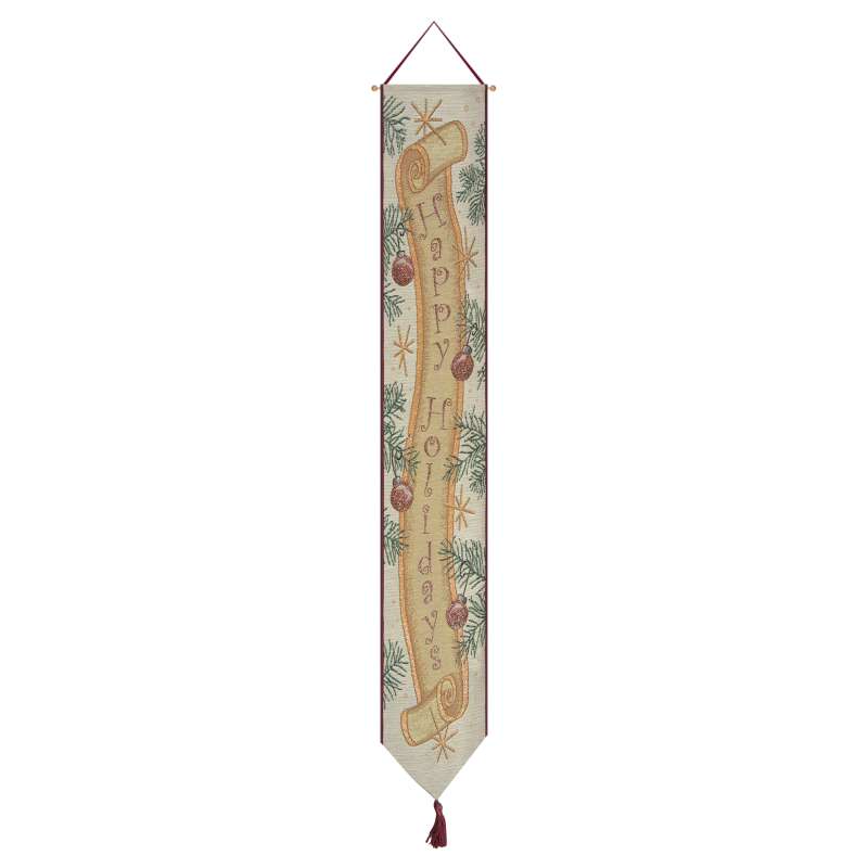 Happy Holidays Scroll Bell Pull Tapestry