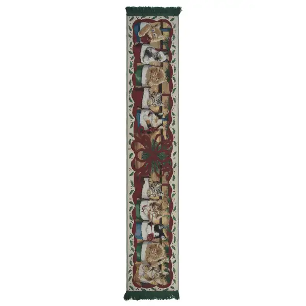 Cat Christmas Party Large Tapestry Table Mat