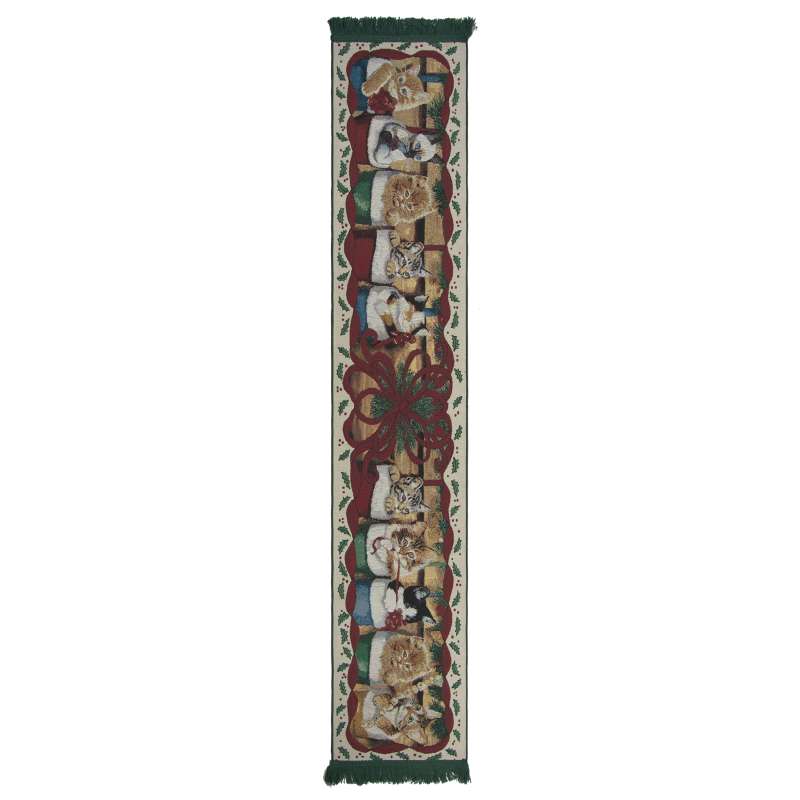 Cat Christmas Party Large Table Runner Tapestry